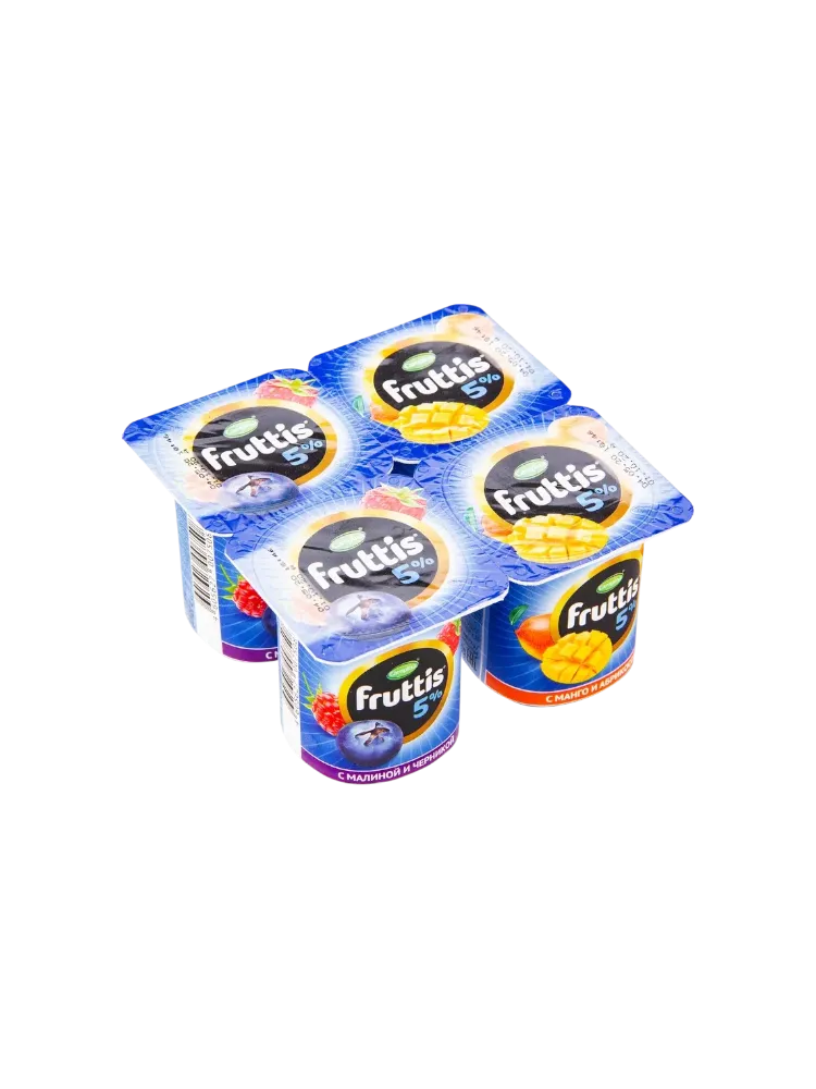ЙОГУРТ FRUTTIS 115Г 5% СЛ МАЛИНА-ЧЕРНИКА/АБРИКОС-МАНГО