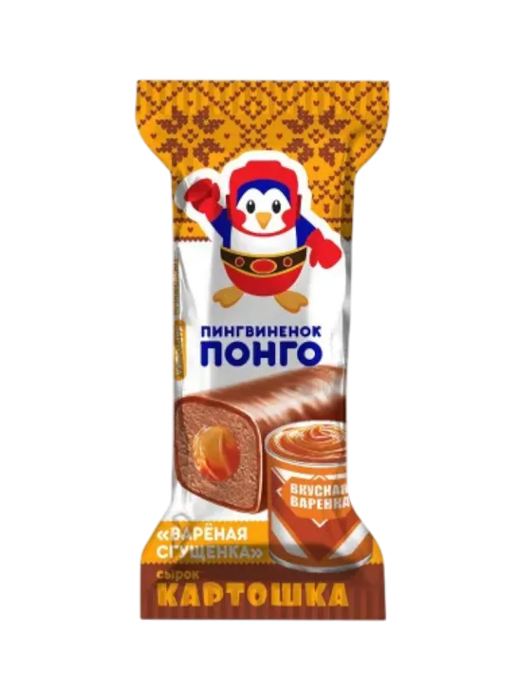 СЫРОК ТВОРОЖ ПОНГО 40Г КАРТОШКА С ВАРЕННОЙ СГУЩЕНКОЙ