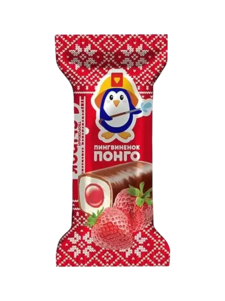 СЫРОК ГЛАЗИРОВАННЫЙ ПОНГО 40Г КЛУБНИКА