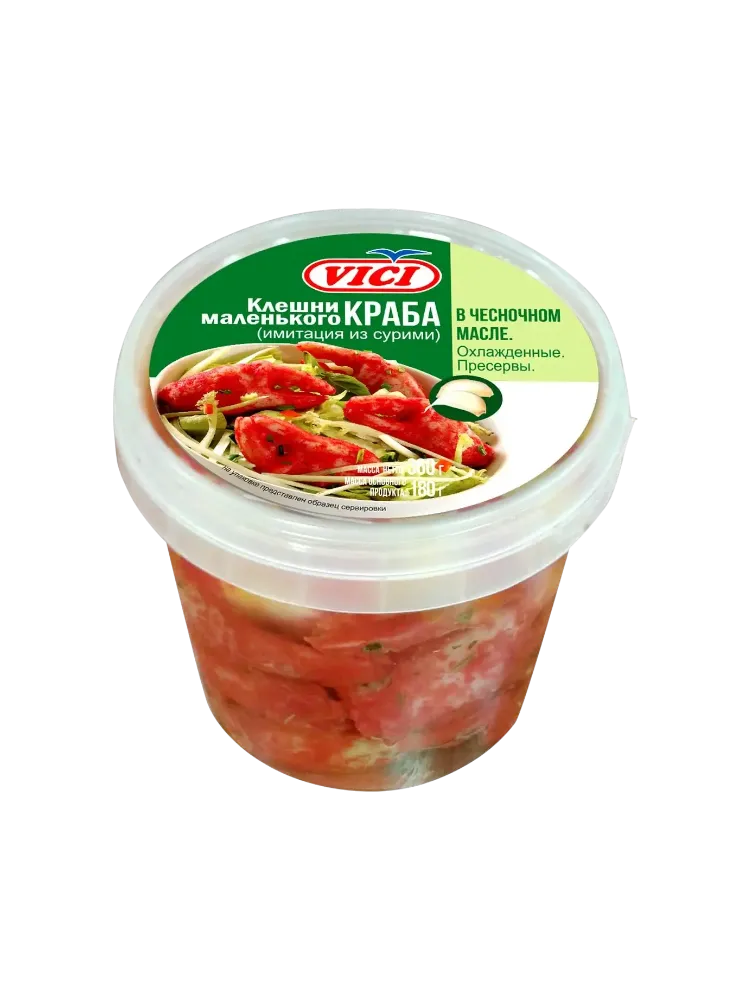 КЛЕШНИ КРАБА VICI 360Г ИЗ СУРИМИ В ЧЕСНОЧ МАСЛЕ