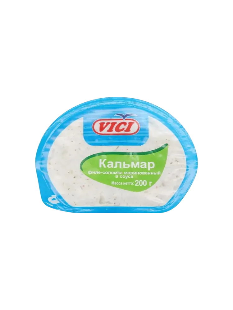 КАЛЬМАР VICI 200Г ФИЛЕ СОЛОМКА ОТВАРНОЙ МАРИНОВАННЫЙ В СОУСЕ С ПРЯНОСТЯМИ ОХЛ