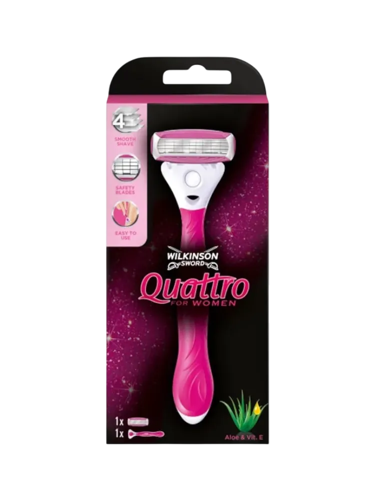 СТАНОК Д/БРИТЬЯ WILKINSON SWORD QUATTRO WOMAN + КАССЕТА 1ШТ
