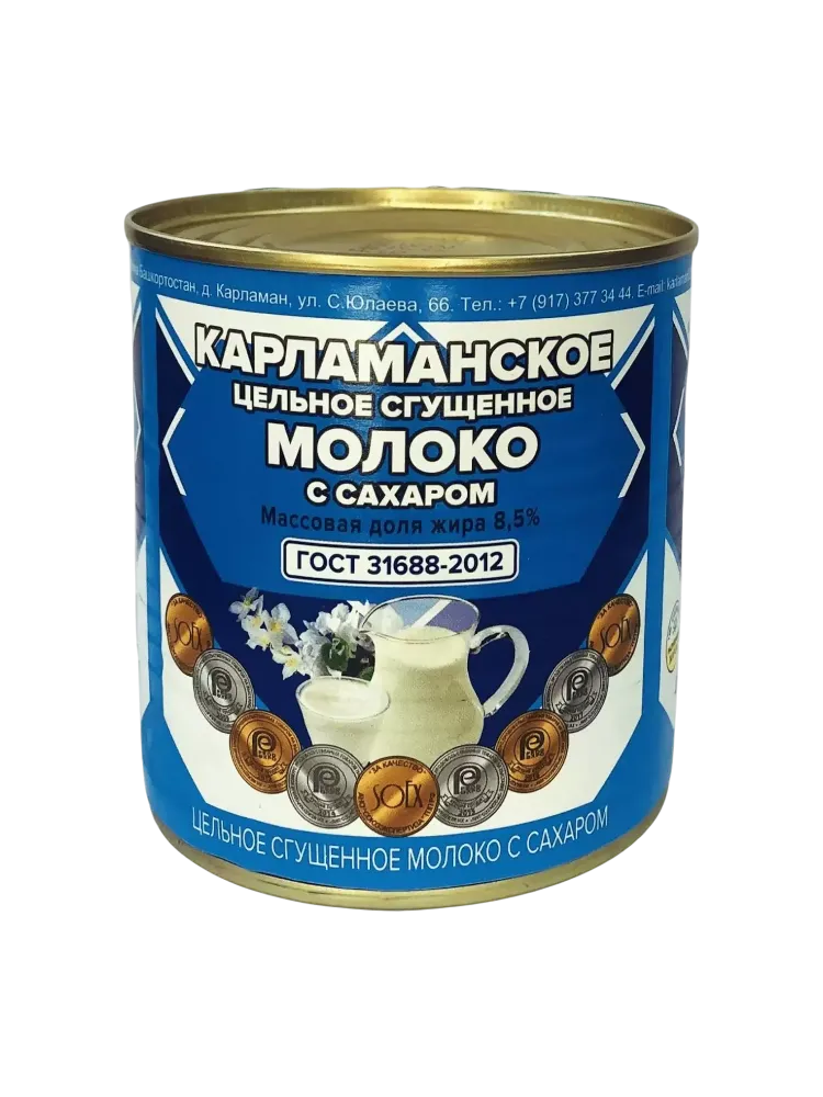 МОЛОКО СГУЩ КАРЛАМАНСКОЕ 380Г ГОСТ Ж/Б
