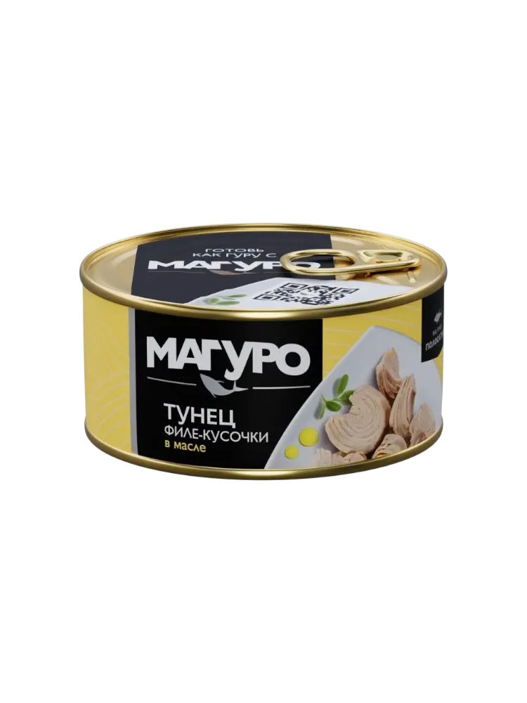 КОНСЕРВЫ МАГУРО 170Г ТУНЕЦ ПОЛОСАТЫЙ ФИЛЕ-КУСОЧКИ В МАСЛЕ