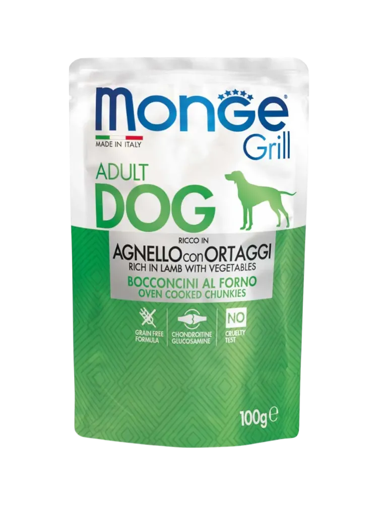 Monge Grill Adult Dog Chunkies rich in Lamb with Vegetables