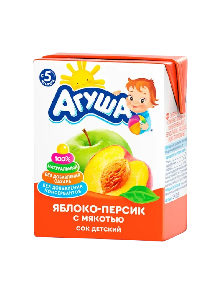 СОК АГУША 200МЛ ЯБЛОКО/ПЕРСИК