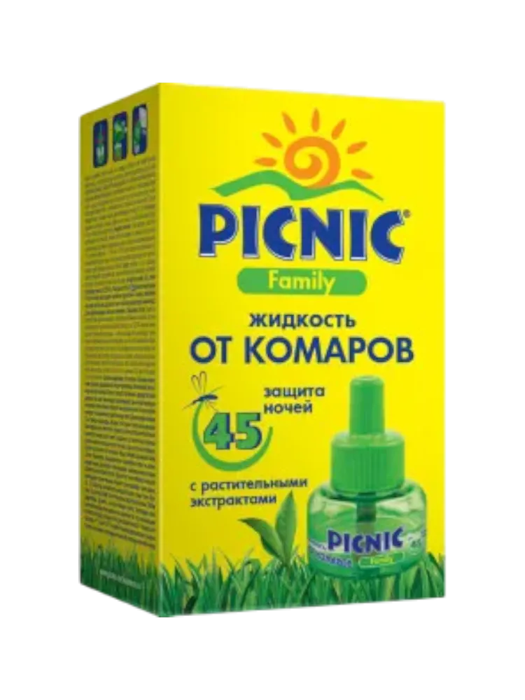 ЖИДКОСТЬ PICNIC FAMILY 30МЛ 45НОЧЕЙ  ОТ КОМАРОВ С РАСТ ЭКСТРАКТАМИ