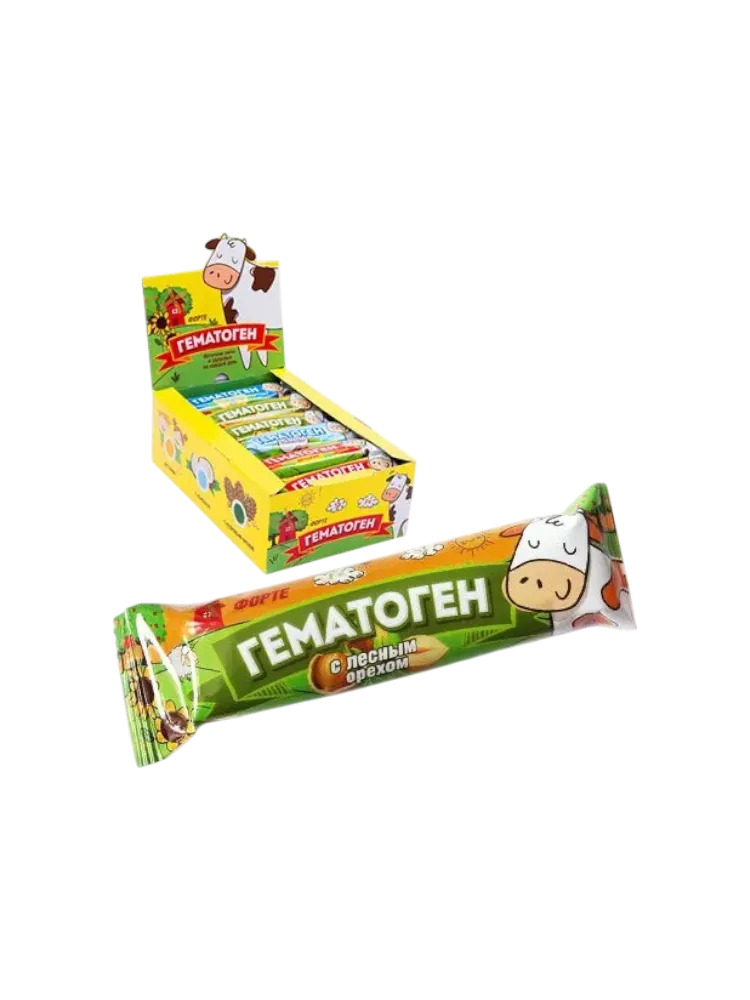 ГЕМАТОГЕН ФОРТЕ 40Г С ЛЕСНЫМ ОРЕХОМ
