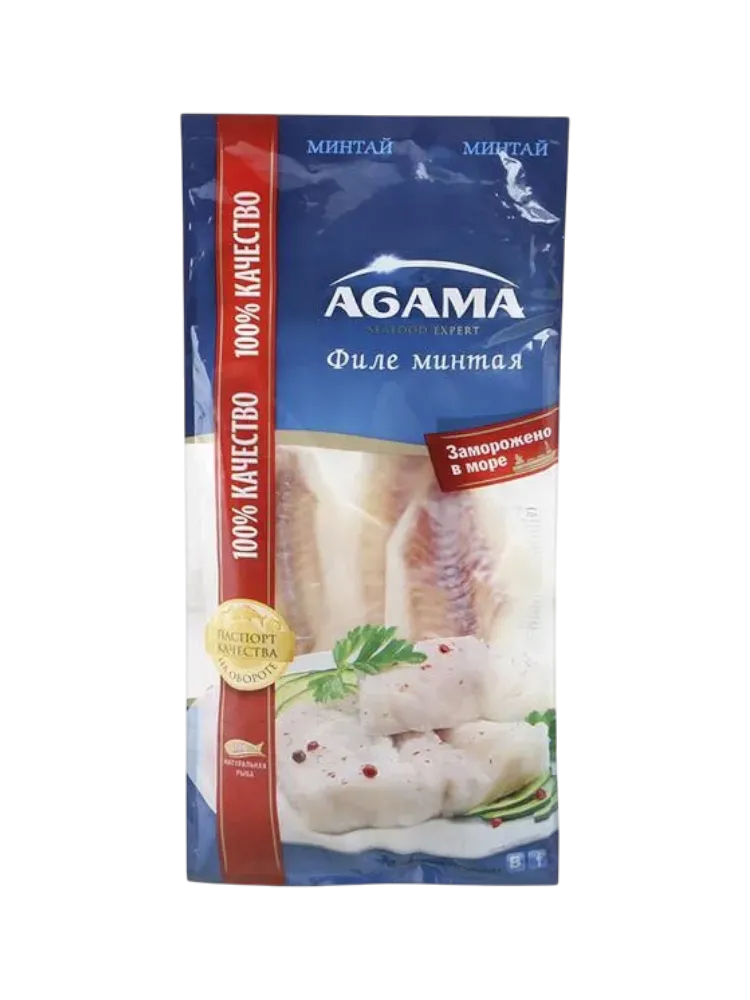 РЫБА МИНТАЙ AGAMA 400Г ФИЛЕ С/М - фото 1