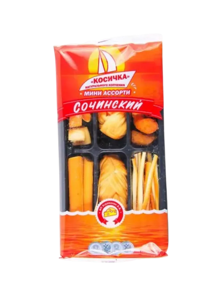 СЫР ЧЕЧИЛ СОЧИНСКИЙ МИНИ КОСИЧКА КОПЧЕНАЯ АССОРТИ 100Г