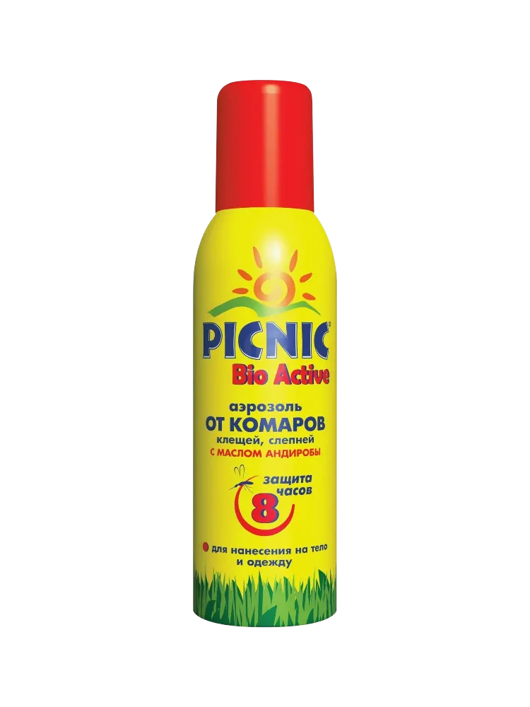 СПРЕЙ PICNIC BIO ACTIVE 125МЛ ОТ КОМАРОВ С МАСЛОМ АНДИРОБЫ 