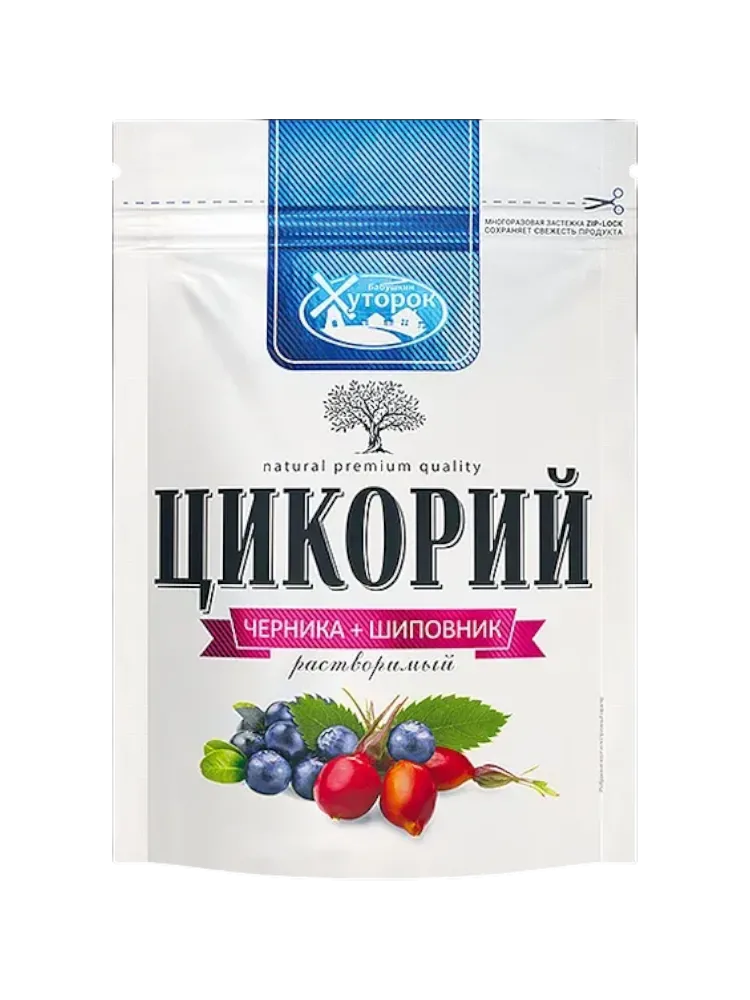 ЦИКОРИЙ ХУТОРОК 100Г ЧЕРНИКА/ШИПОВНИК ZIP ПАКЕТ