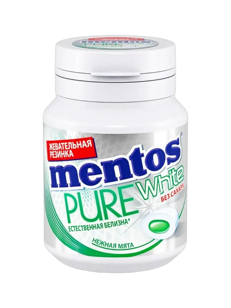 ЖЕВ РЕЗ MENTOS PURE WHITE 54Г НЕЖНАЯ МЯТА 