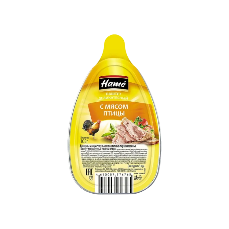 ПАШТЕТ НАМЕ 105Г С МЯСОМ ПТИЦЫ