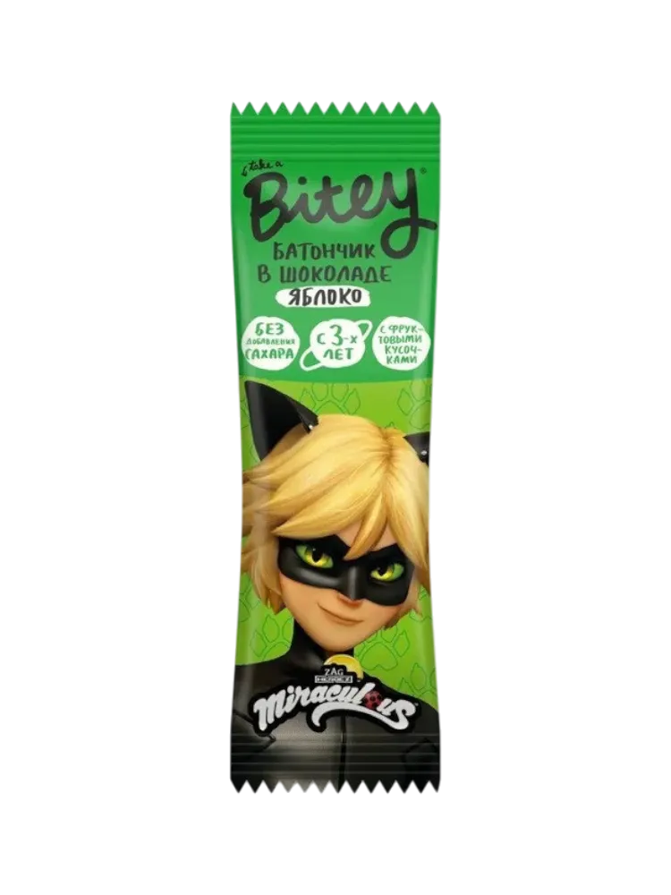 БАТОНЧИК В ШОК С ФРУКТАМИ BITEY ЯБЛОКО 35Г (LADY BUG)