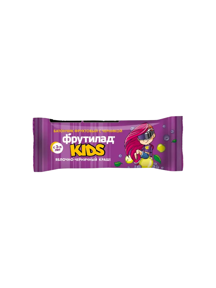 БАТОНЧИК ФРУТИЛАД KIDS 25ГР ЯБЛОЧНО/ЧЕРНИЧНЫЙ