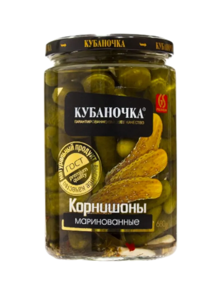 ОГУРЦЫ КУБАНОЧКА 680МЛ КОНСЕРВИР С/Б