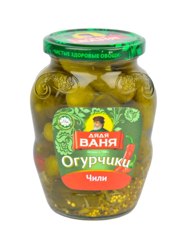 ОГУРЧИКИ ДЯДЯ ВАНЯ 350МЛ КОРНИШОНЫ ЧИЛИ