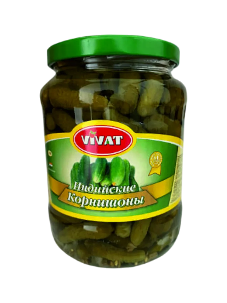 КОРНИШОНЫ VIVAT 720МЛ МАРИНОВ 1-3СМ 