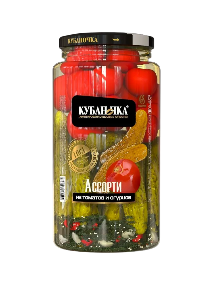 АССОРТИ ОВОЩНОЕ КУБАНОЧКА 1600Г С/Б