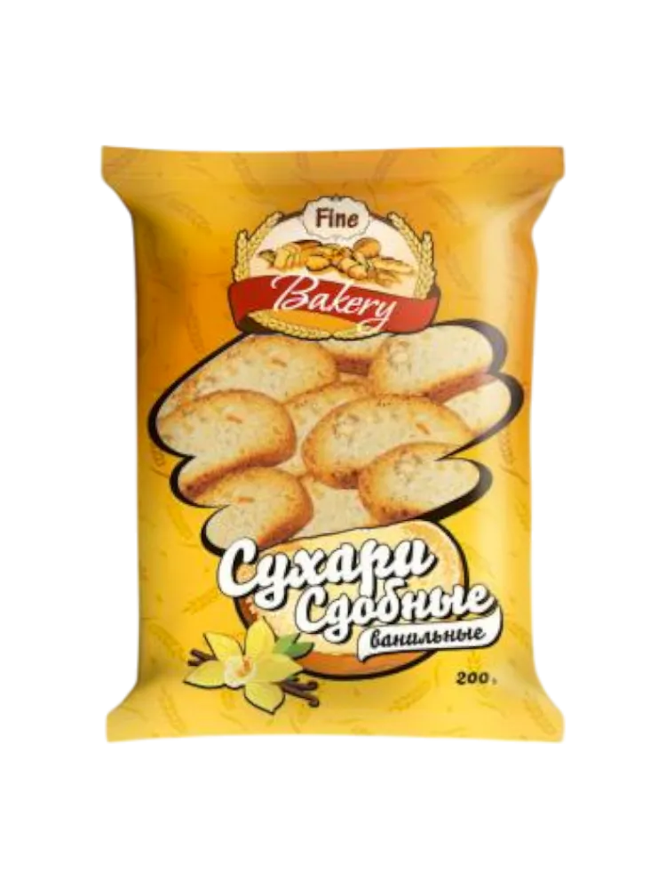 СУХАРИ FINE BAKERY 200Г ВАНИЛЬНЫЕ СДОБНЫЕ