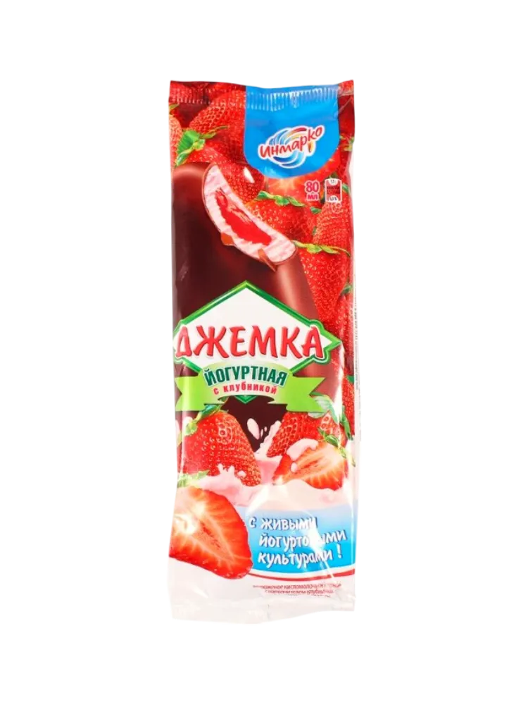 МОРОЖ ДЖЕМКА 57Г ЙОГУРТНАЯ С КЛУБНИКОЙ ЭСКИМО