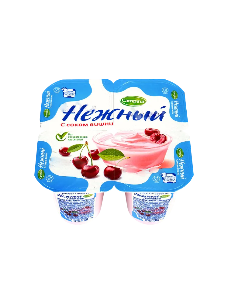 ЙОГУРТ CAMPINA НЕЖНЫЙ 100Г 1.2% ВИШНЯ