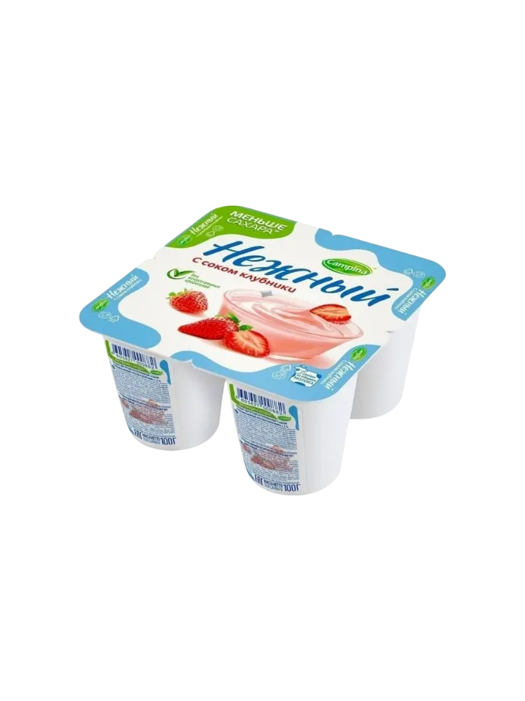 ЙОГУРТ CAMPINA НЕЖНЫЙ 100Г 1.2% КЛУБНИКА