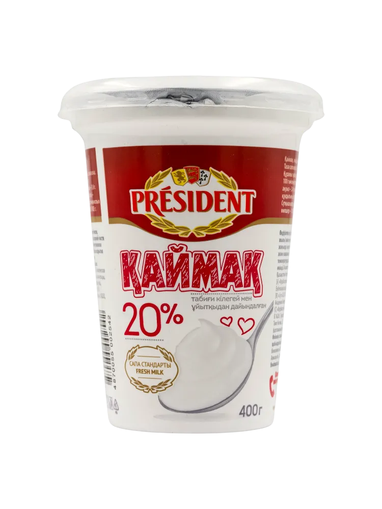 СМЕТАНА PRESIDENT 400Г 20% ПЛ/С