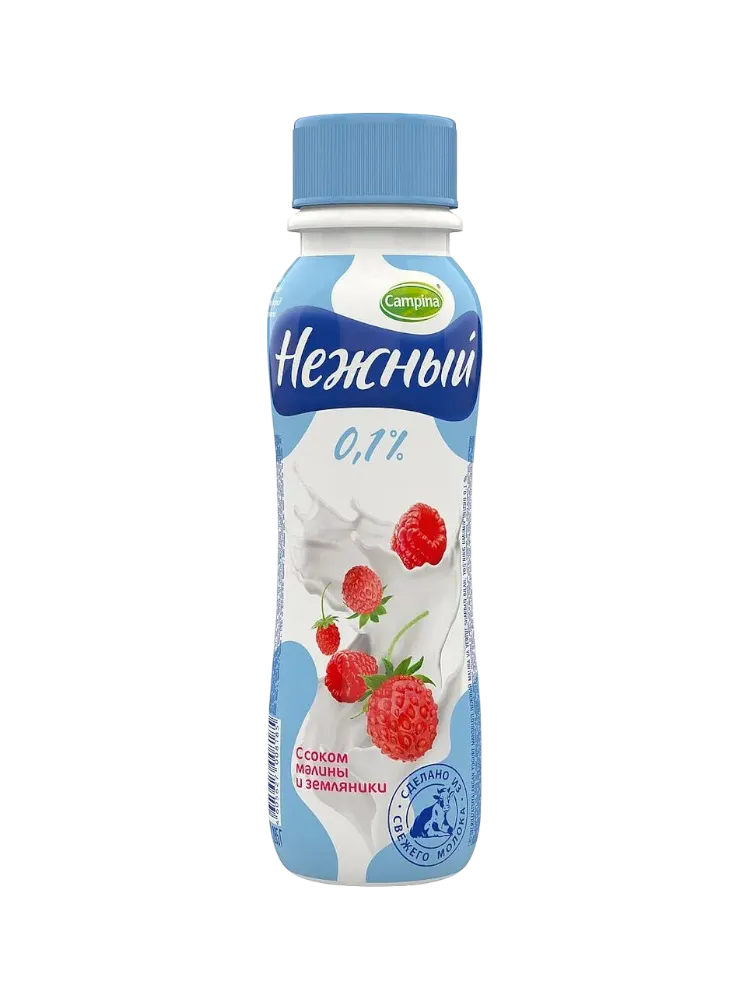 ЙОГУРТ CAMPINA НЕЖНЫЙ 285Г 0.1% МАЛИНА ЗЕМЛЯНИКА