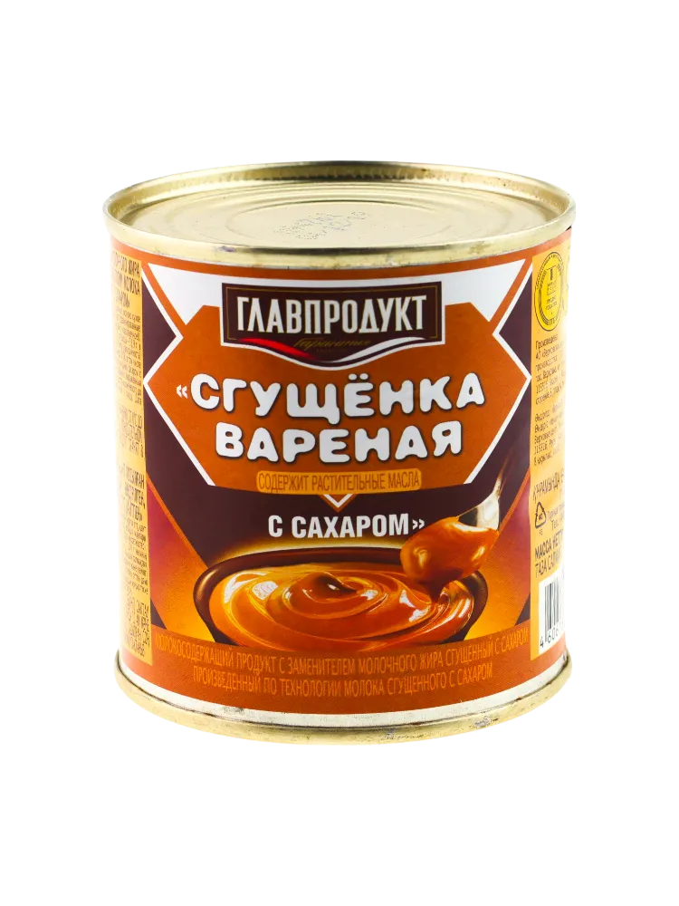 МОЛОКО СГУЩ ГЛАВПРОДУКТ 380Г ВАРЕНОЕ С САХАРОМ Ж/Б 