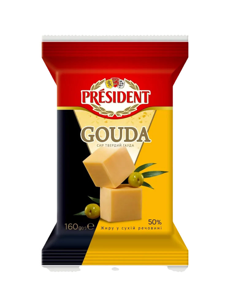 СЫР PREZIDENT ТВЕРДЫЙ GOUDA 50% 160Г