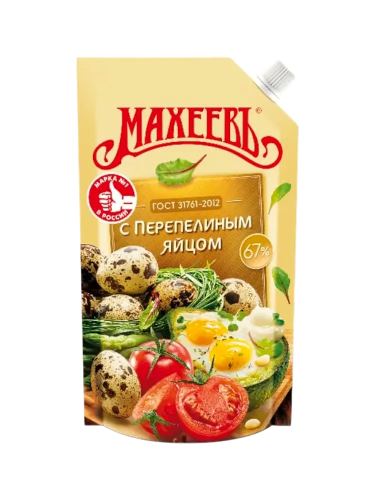 МАЙОНЕЗ МАХЕЕВ 380Г С ПЕРЕПЕЛ ЯЙЦОМ ВЫСОКОЛОР ДОЙ-ПАК ДОЗ 
