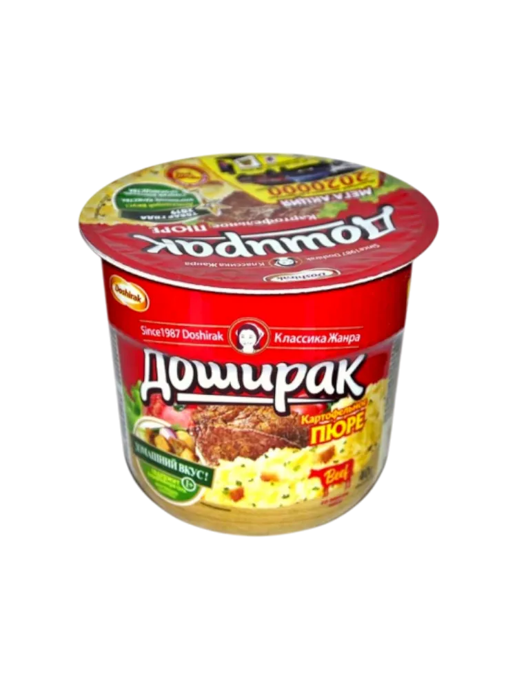 ПЮРЕ КАРТОФ ДОШИРАК 40Г ГОВЯДИНА В СТАКАНЕ 