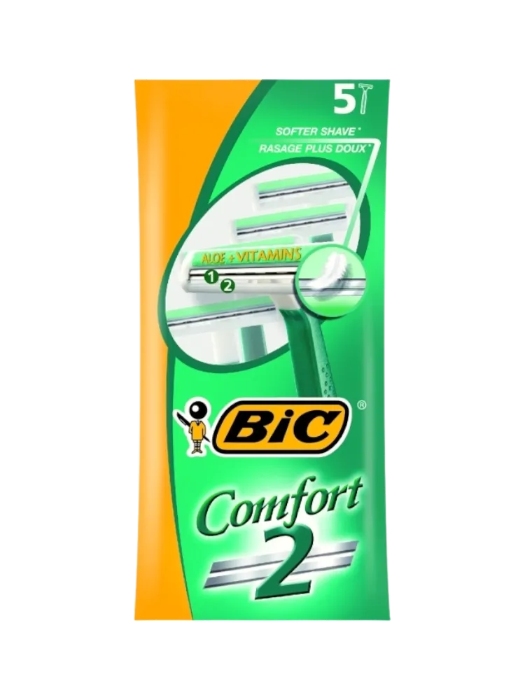 СТАНОК BIC 2 COMFORT TWIN SENSITIVE ОДНОРАЗ 5ШТ