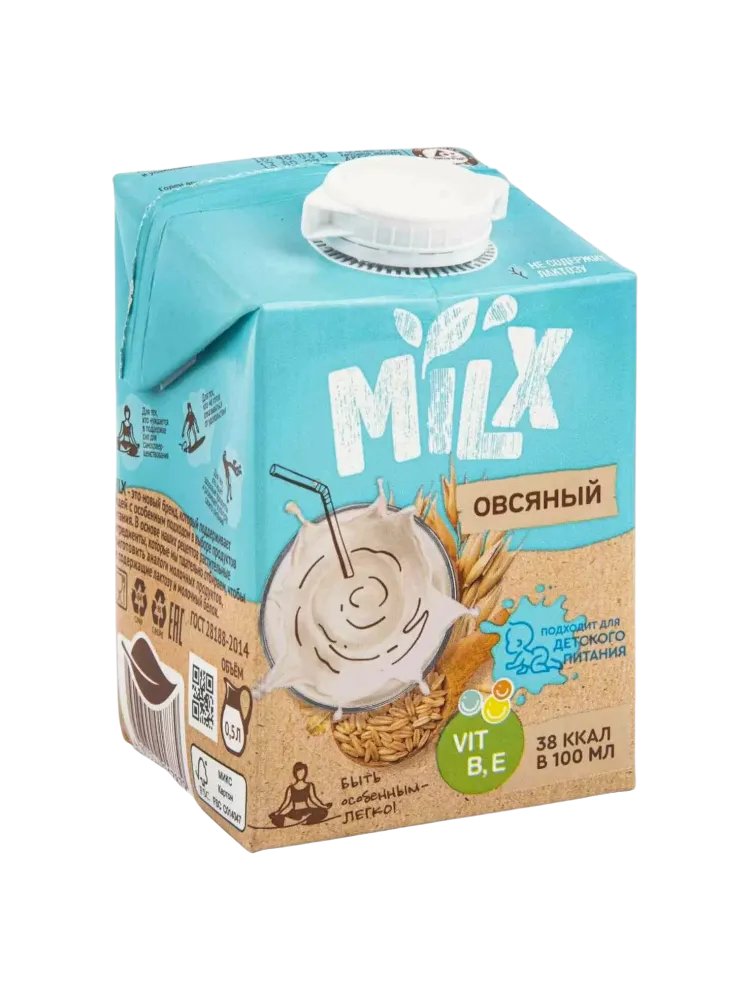 НАПИТОК MILX 0.5Л ОВСЯНЫЙ КЛАССИЧЕСКИЙ 1.5% Т/П