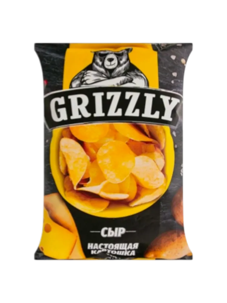 ЧИПСЫ GRIZZLY 55Г НАТУРАЛЬНЫЕ СО ВКУСОМ СЫРА(15)