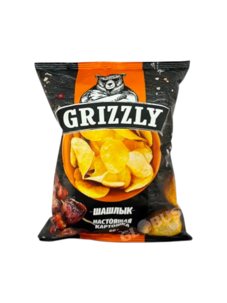 ЧИПСЫ GRIZZLY 55Г НАТУРАЛЬНЫЕ СО ВКУСОМ ШАШЛЫКА(15)