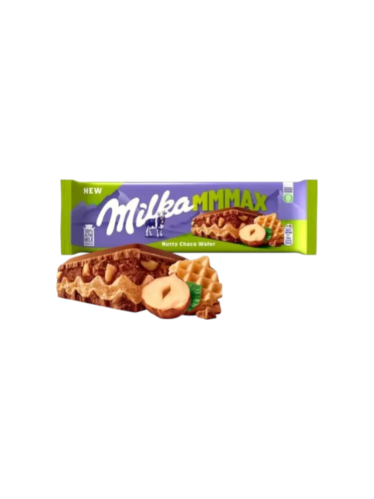 ШОКОЛАД MILKA 270Г С ДОБАВЛЕНИЕМ ОРЕХОВОЙ ПАСТЫ ИЗ ФУНДУКА C ДРОБЛЕНЫМ ФУНДУКОМ И ВАФЛЕЙ