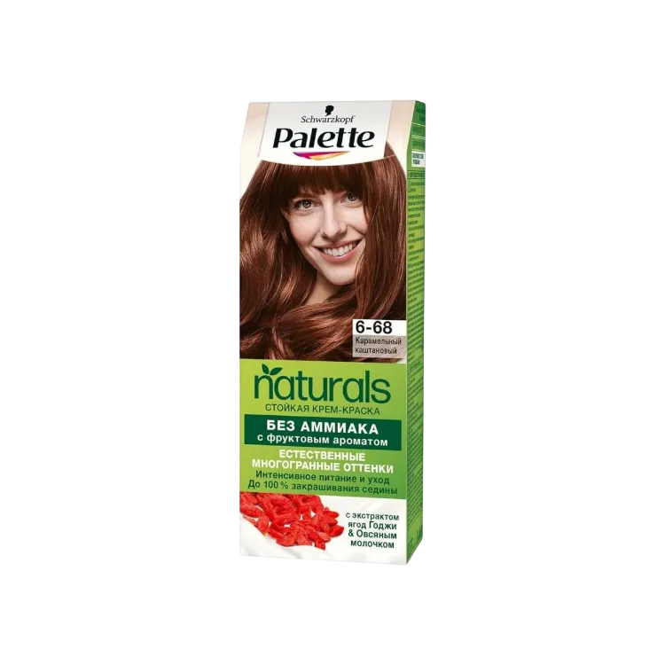 КРАСКА PALETTE NATURALS Д/ВОЛОС 6-68 КАРАМЕЛЬНЫЙ КАШТАНОВЫЙ - фото 1