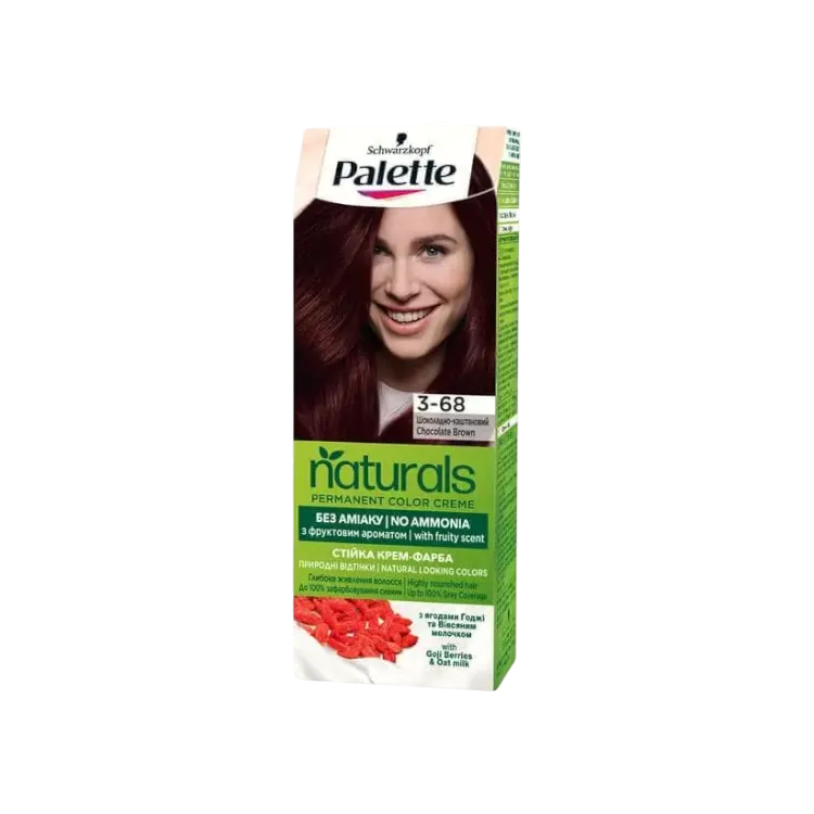 КРАСКА PALETTE NATURALS Д/ВОЛОС 3-68 ШОКОЛАДНО-КАШТАНОВЫЙ - фото 1