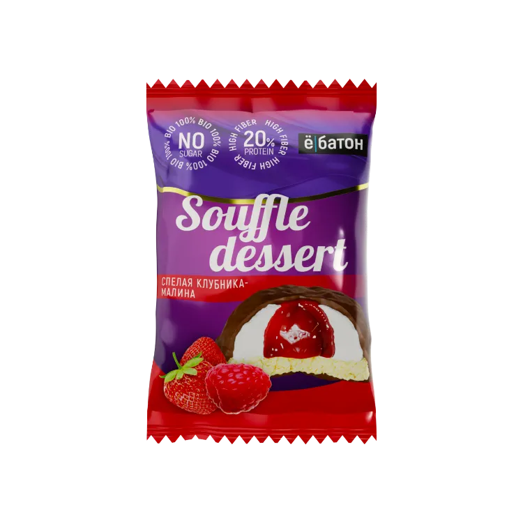 ПЕЧЕНЬЕ SOUFFLE DESSERT 50Г СПЕЛАЯ КЛУБНИКА МАЛИНА