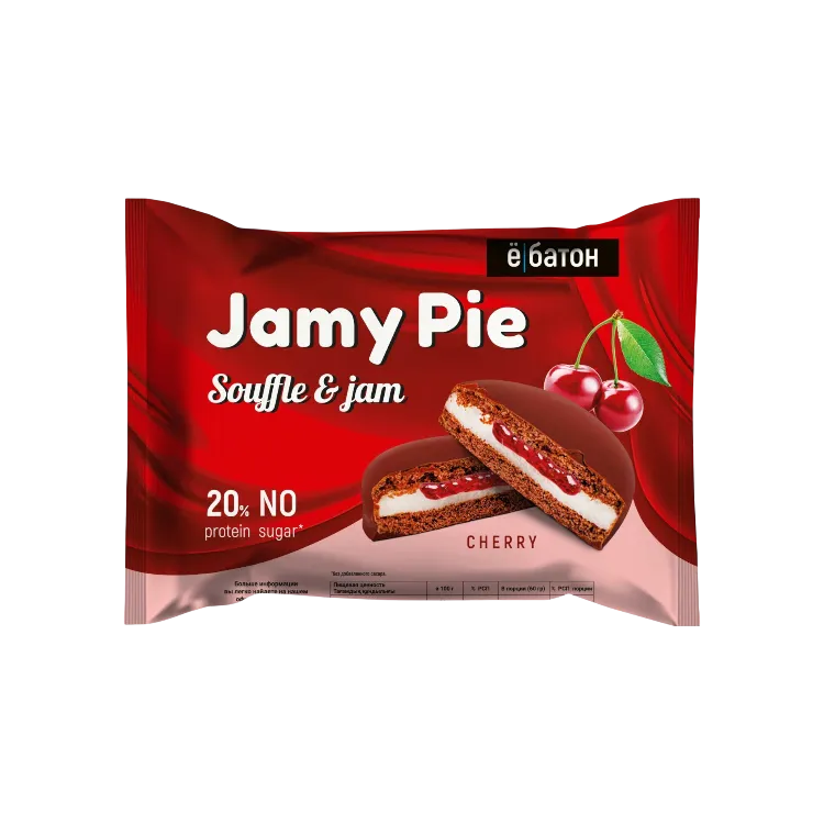 ПЕЧЕНЬЕ JAMY PIE SOUFFLE AND JAM 60Г ВИШНЯ