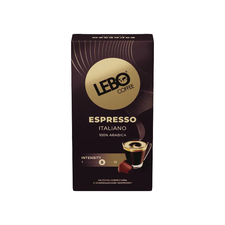 КОФЕ LEBO ESPRESSO ITALIANO 5,5Г*10ШТ МОЛОТЫЙ