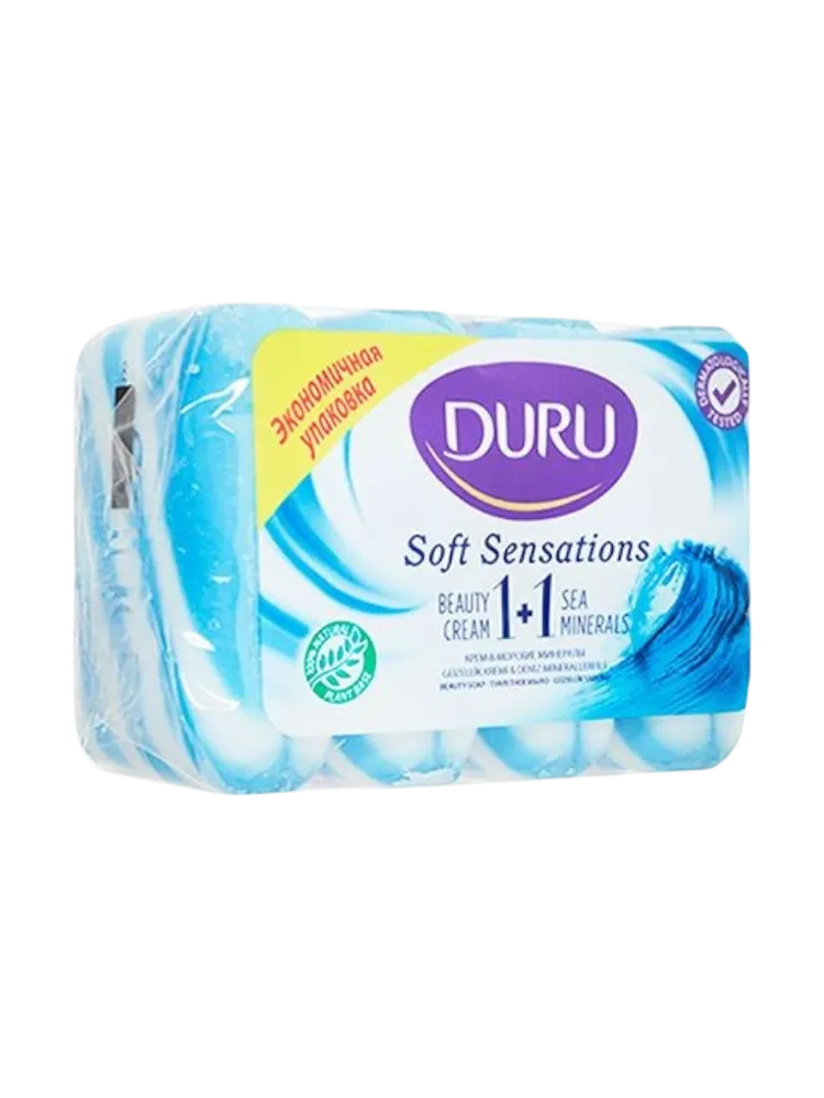 МЫЛО DURU 1+1 4*90/4*80Г SEA MINERAL ЭКОПАК