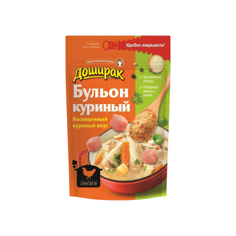 БУЛЬОН ДОШИРАК 90Г СО ВКУСОМ КУРИЦЫ