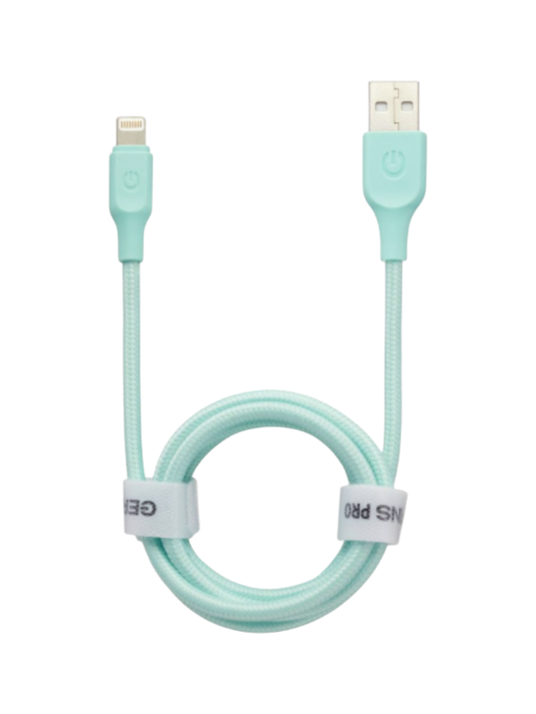 USB -кабель GERFFINS GFPRO-CABN-AL-TURQUOSE, Lightning нейлон 1м, цвет бирюзовый