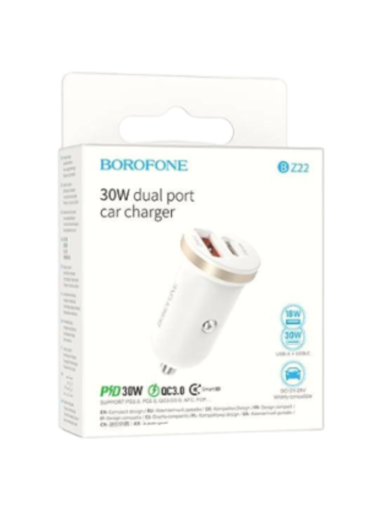 Зарядное устройство для авто BoraSCO 30W BZ22 белый