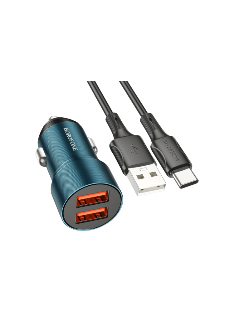 Зарядное устройство для авто Borofone BZ19B, T.C синее
