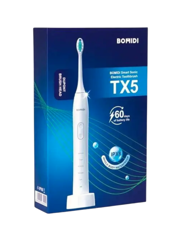 Зубная электрическая щетка ультразвуковая BOMIDI TX5 белая